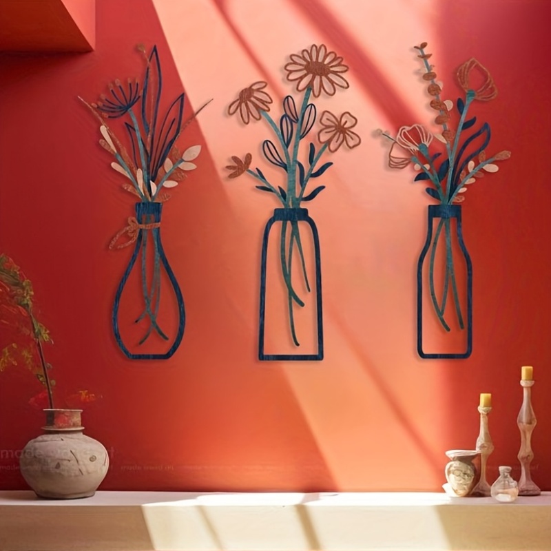 Interior Design Modern - 3 Large Floral Wall Art Sculptures