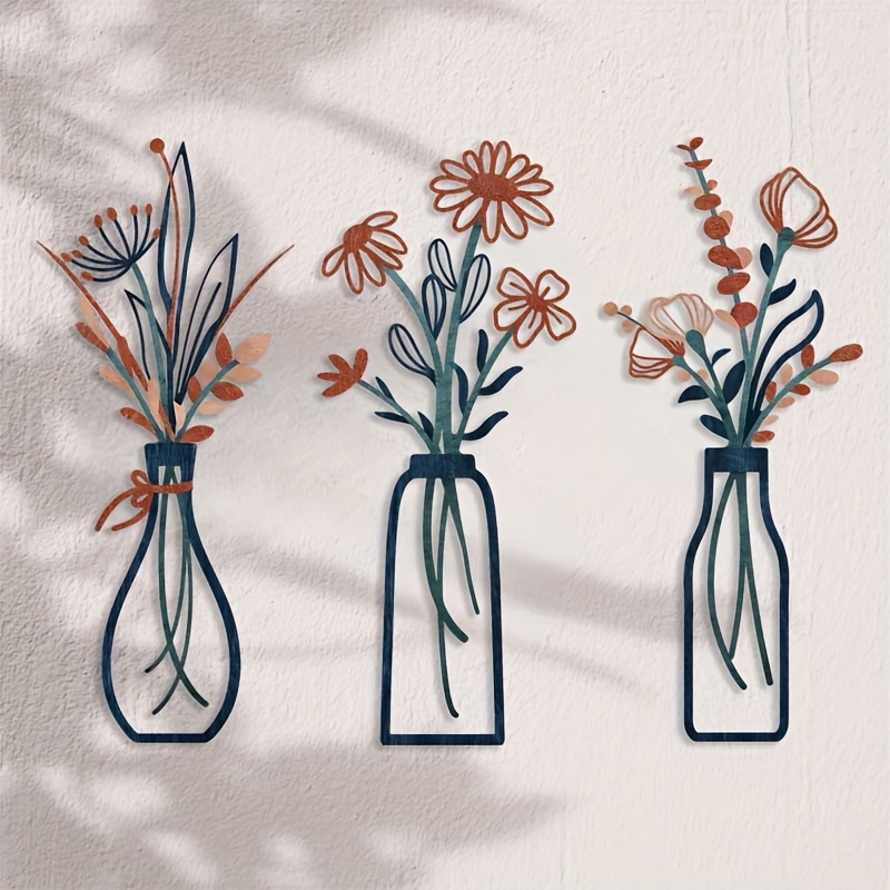 3 Large Floral Wall Art Sculpt - Interior Design Modern ulasan dan harga