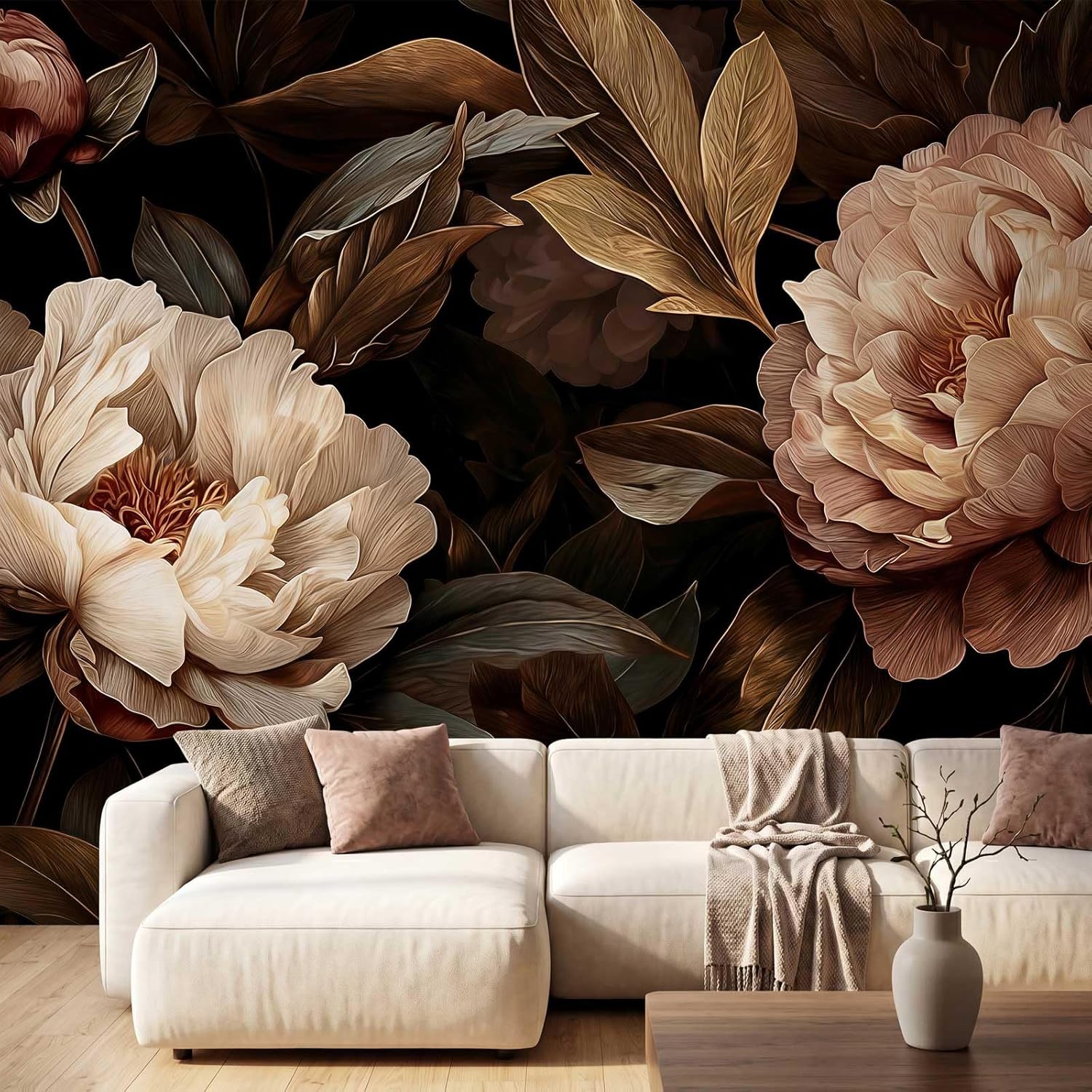 Elegant Peony Floral Tapestry  - Interior Design Modern ulasan dan harga