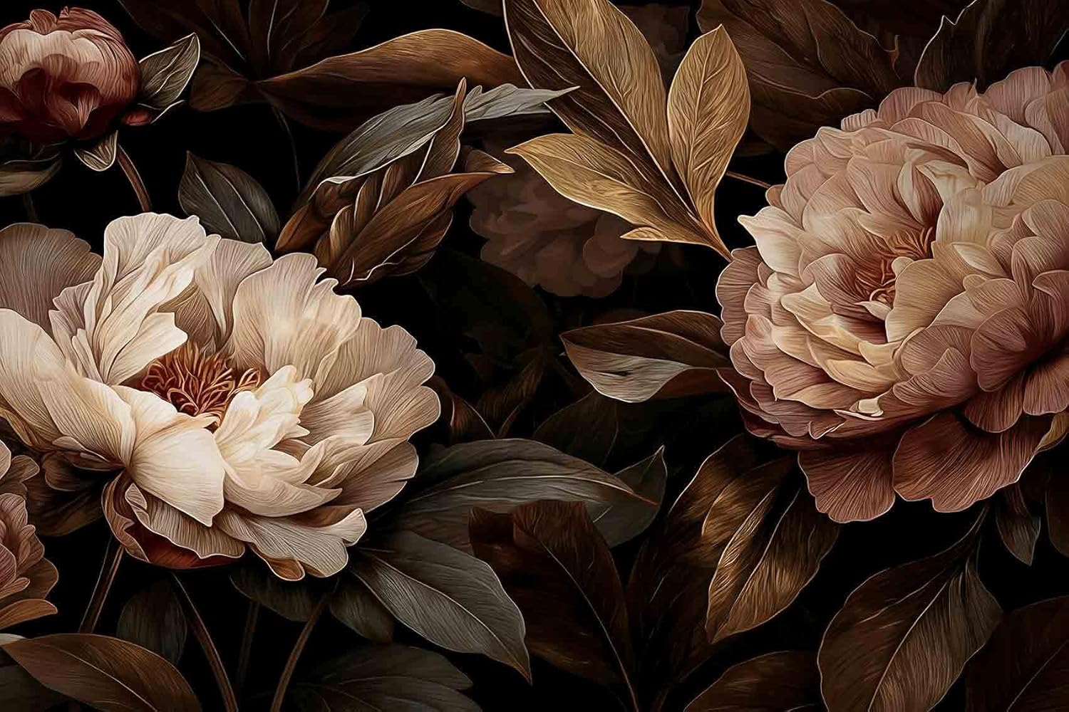 Elegant Peony Floral Tapestry  - Interior Design Modern ulasan dan harga