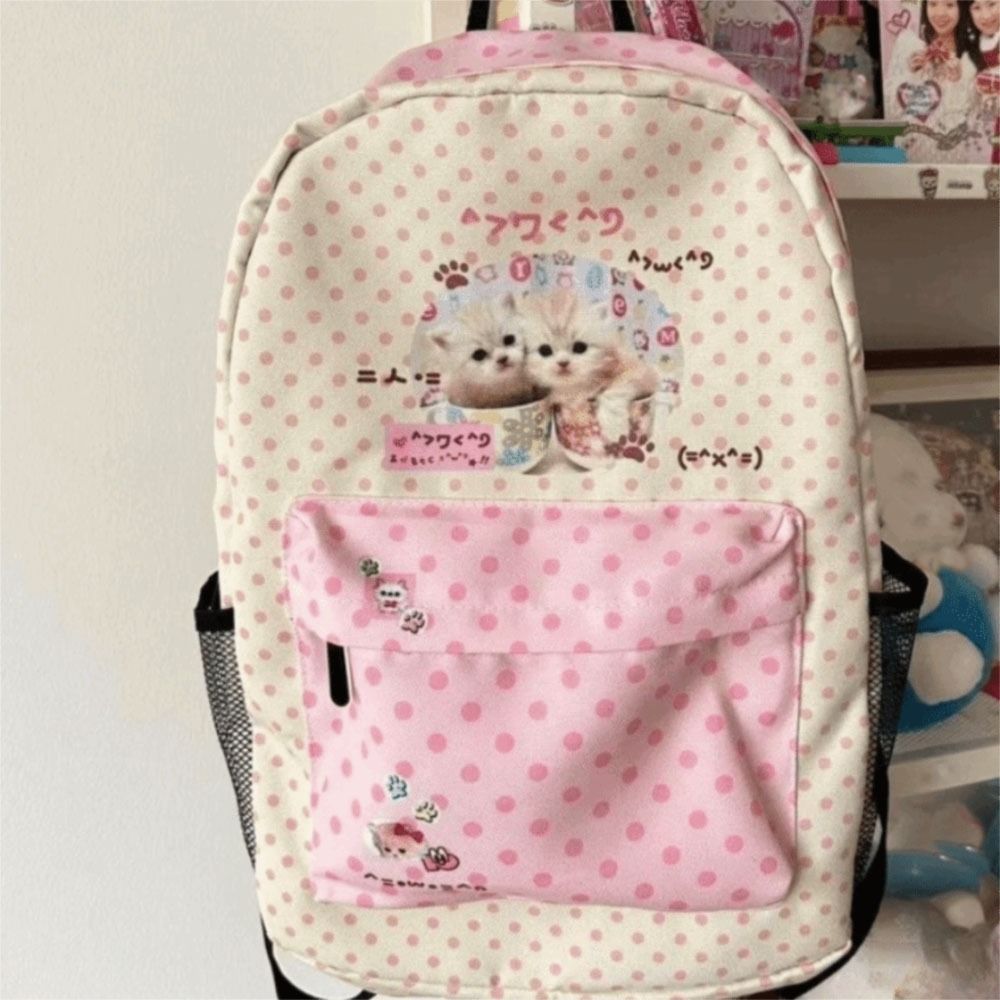 Kawaii Contrast Color Cat Dot  - Interior Design Handbook ulasan dan harga