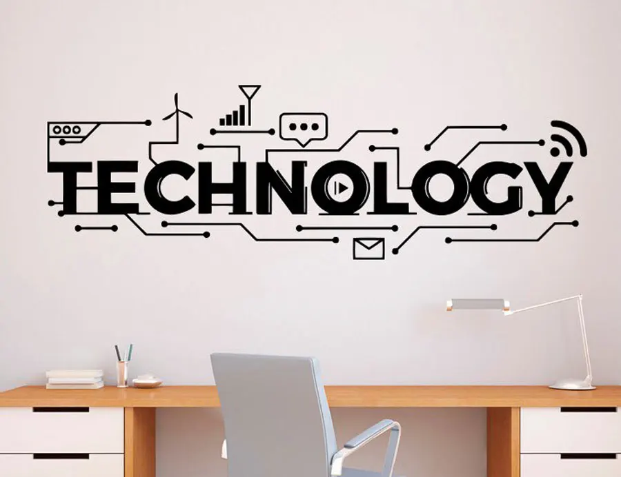Technology Lettering Wall Deca - Interior Design Education ulasan dan harga