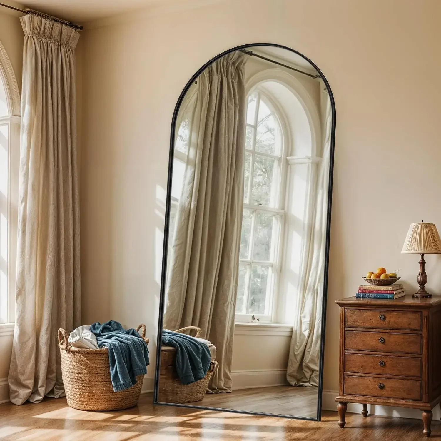 Arched Full Body Mirror 71 Inc - Arch Mirror Leaning ulasan dan harga