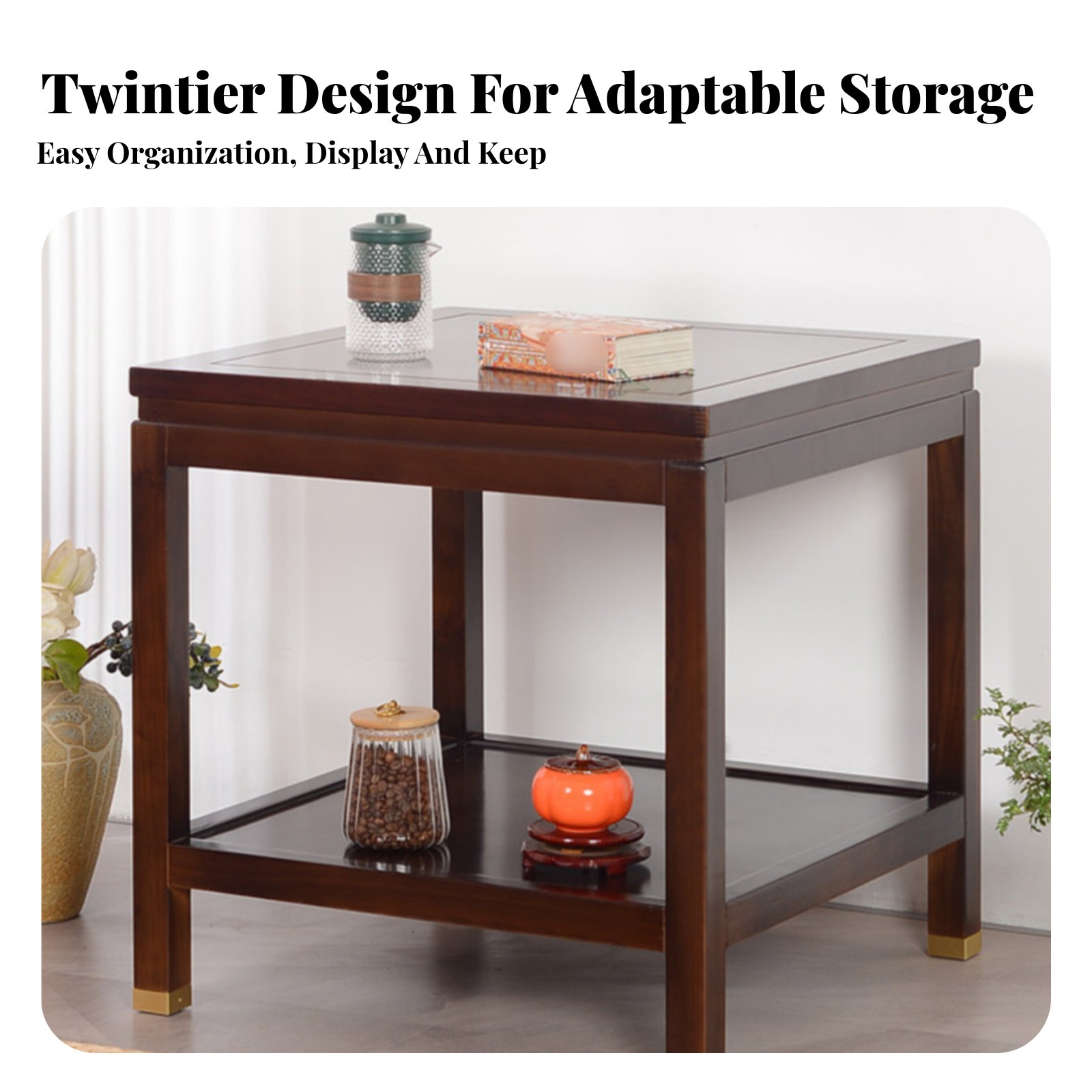 Dual-Level Square Table Minima - Interior Design Modern ulasan dan harga