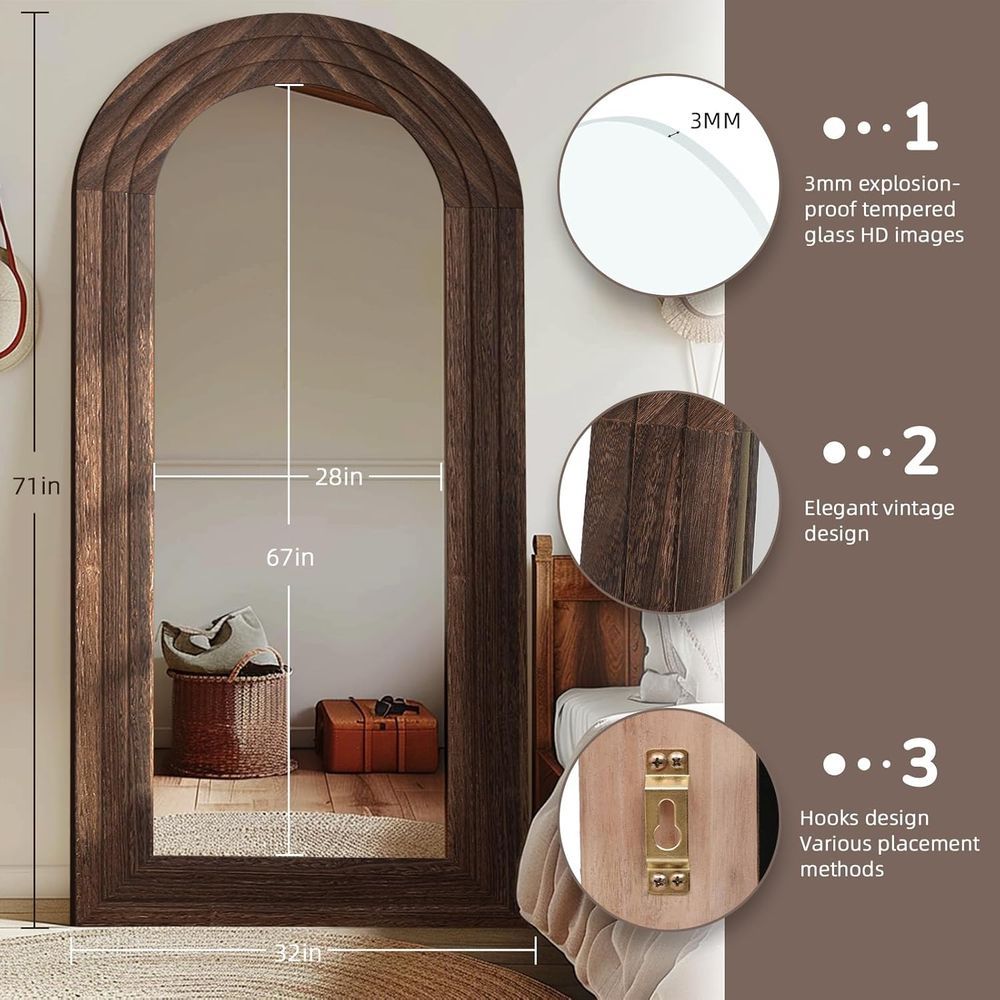 Arched ull Length Mirror with  - Arch Mirror Leaning ulasan dan harga