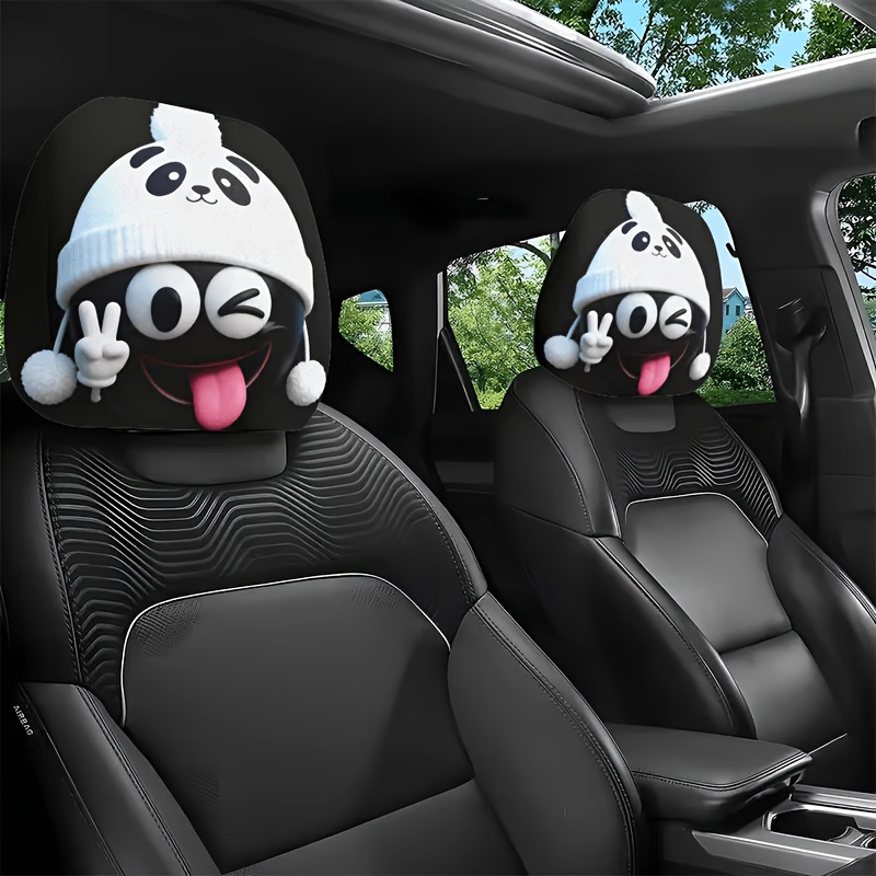 1/2 Pcs Car Headrest Covers, C - Interior Design Emoji ulasan dan harga